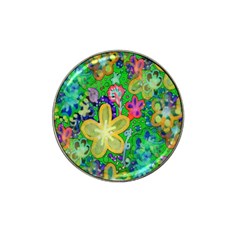 Beautiful Flower Power Batik Golf Ball Marker (for Hat Clip) by rokinronda