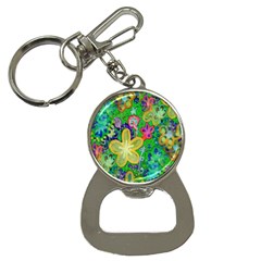 Beautiful Flower Power Batik Bottle Opener Key Chain by rokinronda