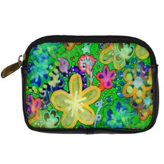 Beautiful Flower Power Batik Digital Camera Leather Case by rokinronda