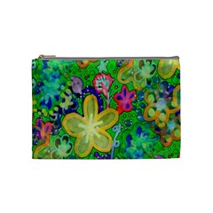 Beautiful Flower Power Batik Cosmetic Bag (medium) by rokinronda