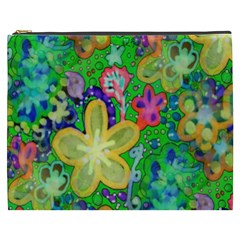 Beautiful Flower Power Batik Cosmetic Bag (xxxl) by rokinronda