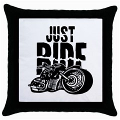 Justride Black Throw Pillow Case