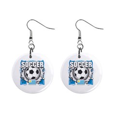 Soccer Uruguay 1  Button Earrings by MegaSportsFan