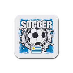 Soccer Uruguay Rubber Square Coaster (4 Pack) by MegaSportsFan