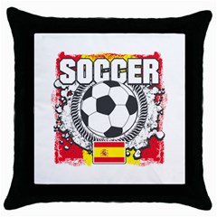 Soccer Spain Throw Pillow Case (black) by MegaSportsFan