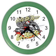 Lets Race Go Karts Color Wall Clock