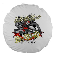 Lets Race Go Karts 18  Premium Round Cushion  by MegaSportsFan