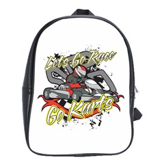 Lets Race Go Karts School Bag (large) by MegaSportsFan