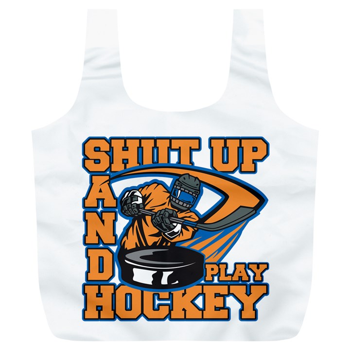 Shut Up and Play Hockey Full Print Recycle Bag (XL)