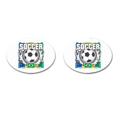 Soccer Brazil Cufflinks (Oval)