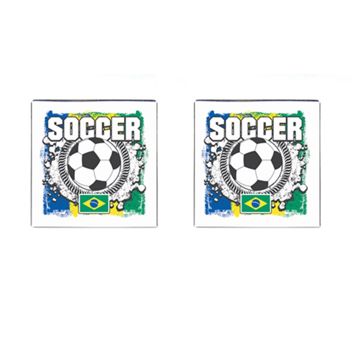 Soccer Brazil Cufflinks (Square)