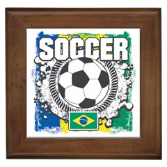 Soccer Brazil Framed Tile