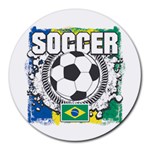 Soccer Brazil Round Mousepad Front