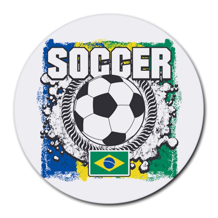 Soccer Brazil Round Mousepad