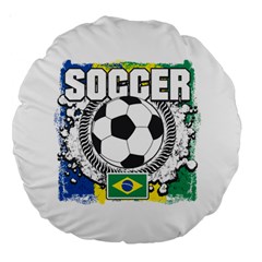 Soccer Brazil 18  Premium Round Cushion  by MegaSportsFan