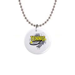 Tennis 1  Button Necklace by MegaSportsFan