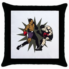 Knockout Boxing Throw Pillow Case (black) by MegaSportsFan