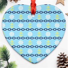 Anchors & Boat Wheels Heart Ornament by StuffOrSomething