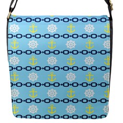 Anchors & Boat Wheels Flap Closure Messenger Bag (small)