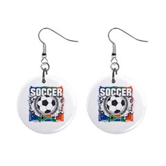 Soccer South Africa 1  Button Earrings by MegaSportsFan