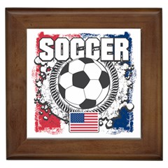 Soccer United States Of America Framed Tile by MegaSportsFan