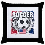 Soccer United States of America Throw Pillow Case (Black) Front