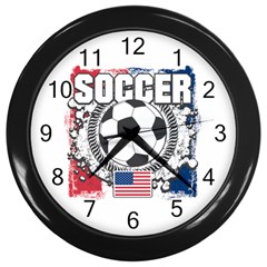 Soccer United States Of America Wall Clock (black) by MegaSportsFan