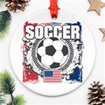 Soccer United States of America Round Ornament (Two Sides) Back