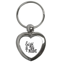 Black Just Ride Motorcycles Key Chain (heart)