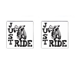 Black Just Ride Motorcycles Cufflinks (square)