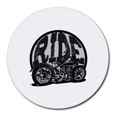 Ride Vintage Motorcycles Round Mousepad