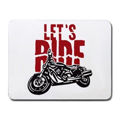 Red Text Let s Ride Motorcycle Small Mousepad