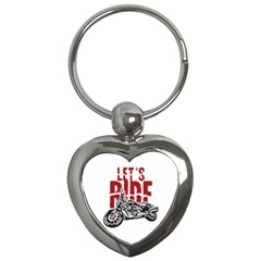 Red Text Let s Ride Motorcycle Key Chain (heart) by creationsbytom