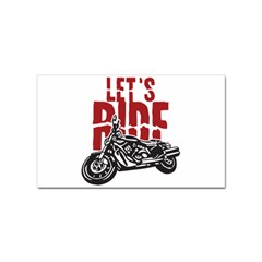 Red Text Let s Ride Motorcycle Sticker (rectangular) by creationsbytom