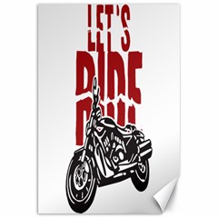 Red Text Let s Ride Motorcycle Canvas 20  X 30  by creationsbytom