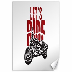 Red Text Let s Ride Motorcycle Canvas 24  X 36 