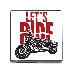 Red Text Let s Ride Motorcycle Memory Card Reader With Storage (square) by creationsbytom