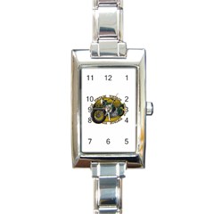 Vintage Style Motorcycle Rectangular Italian Charm Watch by creationsbytom