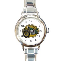 Vintage Style Motorcycle Round Italian Charm Watch by creationsbytom