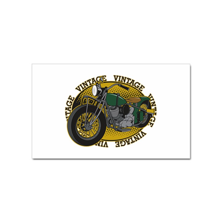 Vintage Style Motorcycle Sticker (Rectangular)