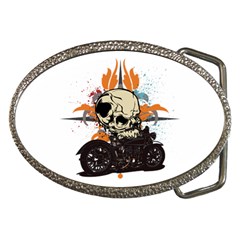 Skull Classic Motorcycle Belt Buckle by creationsbytom