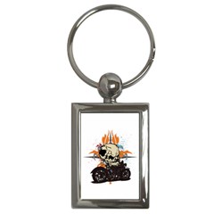 Skull Classic Motorcycle Key Chain (rectangle) by creationsbytom