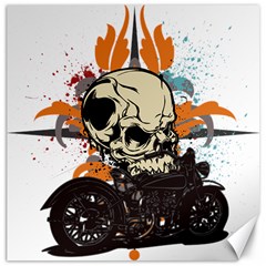 Skull Classic Motorcycle Canvas 20  X 20  by creationsbytom