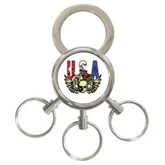 Usa Classic Motorcycle Skull Wings 3-ring Key Chain by creationsbytom