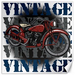 Vintage Motorcycle Multiple Text Shadows Canvas 12  X 12  by creationsbytom