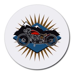 Classic Vintage Motorcycle Round Mousepad