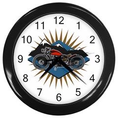 Classic Vintage Motorcycle Wall Clock (black) by creationsbytom