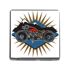 Classic Vintage Motorcycle Memory Card Reader With Storage (square) by creationsbytom