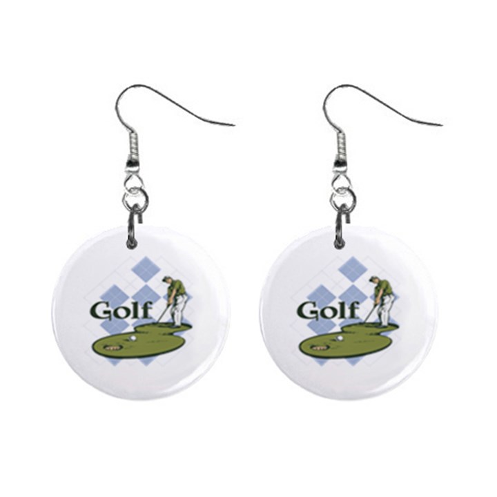 Classic Golf 1  Button Earrings