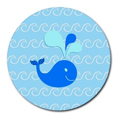 Playing In The Waves 8  Mouse Pad (round) by StuffOrSomething